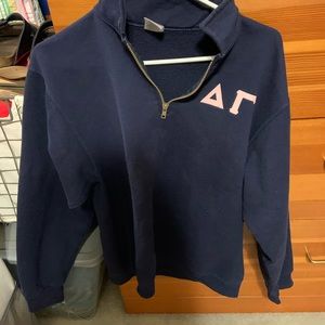 Navy Delta Gamma quarter zip size M